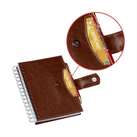 Planner Elite Marrom Wire-o c/ Fecho de Imã + Sup. p/ Cartão e Caneta