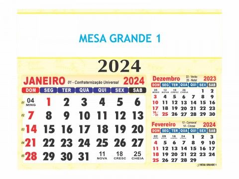 Calendário de Mesa 2024 - Mesa Grande 1