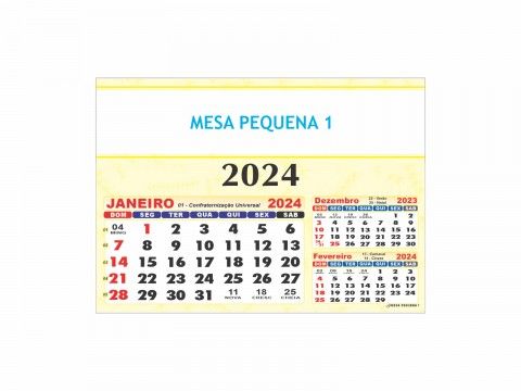 Calendário de Mesa 2024 - Mesa Pequena 1