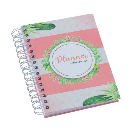 Planner Feminino Capa Estampada Listrada Floral