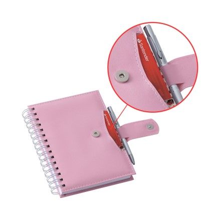 Planner Elite Rosa Wire-o c/ Fecho de Imã + Sup. p/ Cartão e Caneta