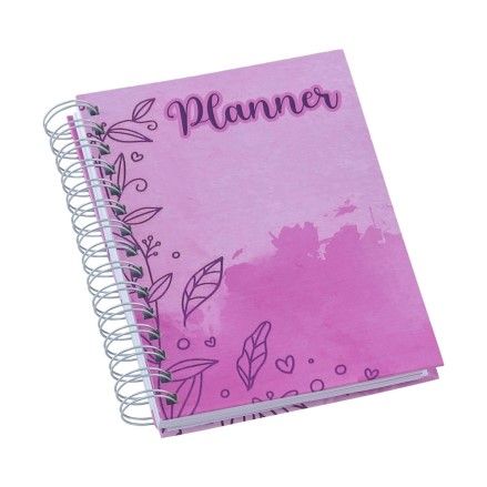 Planner Feminino Capa Estampada Floral Lilas